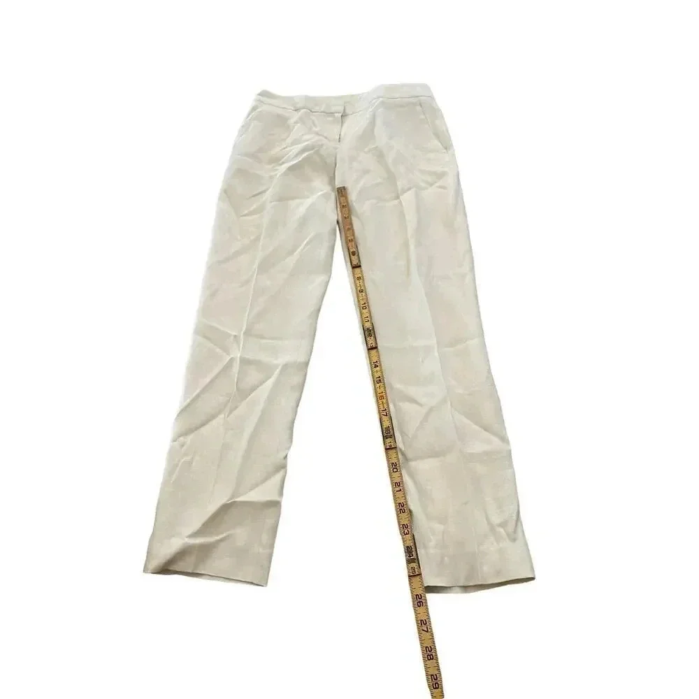 J.Crew Women's Cream linen Trousers Pants Size 0